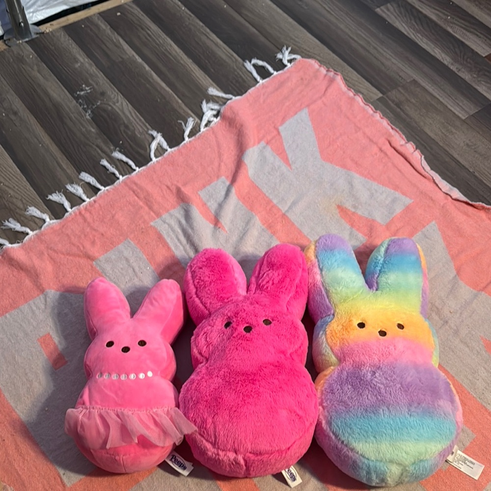 Peeps Plush Bundle — Pink Tutu, Classic Pink & Rainbow, Set of 3